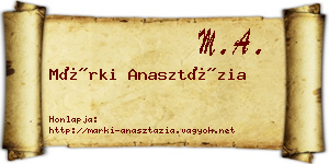 Márki Anasztázia névjegykártya